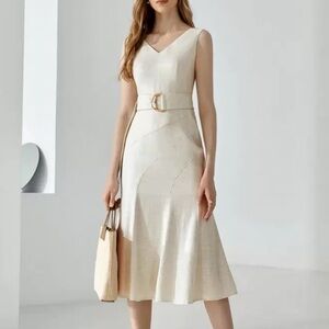 NWT! MOTF Linen Blend Mermaid Dress